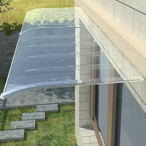 türmarkisen Außen Regenfestes Sonnenschutzdach for Gebogene Fenster, Markise for Die Haustür, Polycarbonatplatte Mit Aluminiumhalterung, Geeignet for Garten, Veranda(Flat,60x290cm/24 x114) von CFDZCP