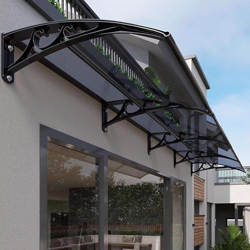 türmarkisen Außen Regenschutz for Eingangstüren, Regenschutzmarkise for Haustüren/Fenster, Dachplatten Aus Polycarbonat, Tragfähigkeit 300 Kg, Geeignet for Gärten Im Freien,(150x60cm/59 x24) von CFDZCP