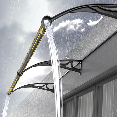 türmarkisen Außen Wasserdichtes Vordach for Die Haustür, Regenfestes Vordach for Terrassenfenster Im Freien, Polycarbonat-Dachplatte Mit Aluminiumhalterung, Stoßfest Und Geräuschlos(60 * 100cm) von CFDZCP