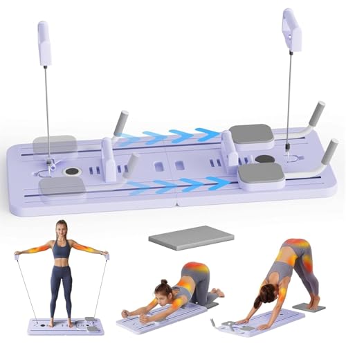 CFGYHN Upgraded Bauchtrainer Roller Trainingsbrett mit Rückholfunktion Automatische, Bauchmuskeltrainer für Zuhause Bauchroller Ellenbogenstütze Ab Core Trainer Purple von CFGYHN