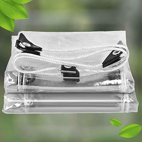 Transparente Plane mit Ösen, 2 x 2,5 m, strapazierfähige, verstärkte Plane, reißfeste Plane mit hoher Dichte, für Dächer von Gewächshäusern und Tierschuppen, anpassbar, Transparent-2,4 × 2 m/7,9 × 7,2 Transparente Plane mit Ösen, 2 x 2,5 m, strapazierfähige, verstärkte Plane, reißfeste Plane mit hoher Dichte, für Dächer von Gewächshäusern und Tierschuppen, anpassbar, Transparent-2,4 × 2 m/7,9 × 7,2 von CFGYHN