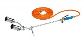CFH Doppelbrenner GT 8000 im Set Plus 3 Feuerzeuge und Druckregler mit Schlauchbruchsicherung Plus Miniwasserwaage als Dankeschön on Top von CFH