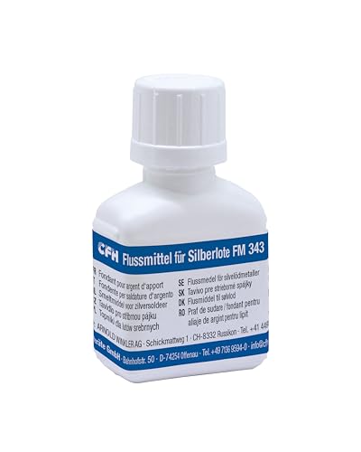CFH Flussmittel für Silberlote FM 343 - Hartlötflussmittel 25 g, Lötpaste zum Löten von Kupfer, Messing, Rotguss und Stahl, Enthält Kaliummetaborat CFH Flussmittel für Silberlote FM 343 - Hartlötflussmittel 25 g, Lötpaste zum Löten von Kupfer, Messing, Rotguss und Stahl, Enthält Kaliummetaborat von CFH