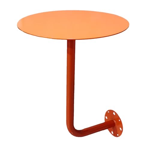 CFLNHMSY 35cm/40cm Bunter Kleiner Runder Tisch, Wandmontage, Terrassen-/Café-Couchtisch, Perforierte Montage, 50kg Belastbarkeit(Orange,35 * 45cm) von CFLNHMSY