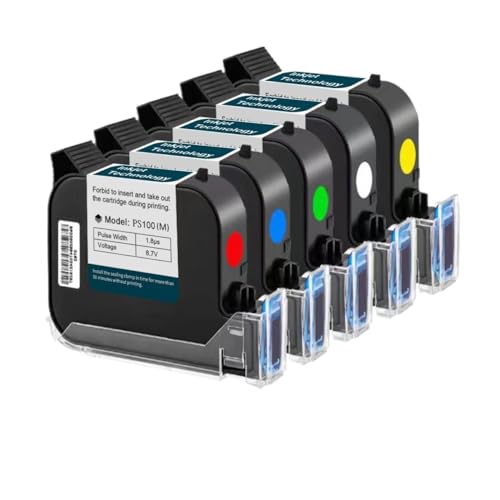 CFMIAWIC Kompatible Druckerteile für PS100 Tintenpatrone Schnell trocken 12,7 mm weiß gelb schwarz rot blau grün Kleber(Green-A) von CFMIAWIC
