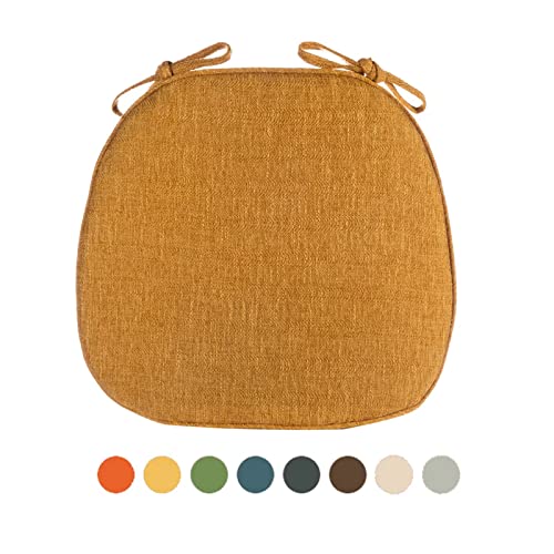 Yadlan Sitzkissen Gartenstuhl 4er Set, Stuhlkissen 40X40 mit Bändern, Sitzpolster Stuhl Trapez, Waschbar Stuhl Kissen mit Abnehmbarem Bezug, Sanft Thick Kissens Gelb Yadlan Sitzkissen Gartenstuhl 4er Set, Stuhlkissen 40X40 mit Bändern, Sitzpolster Stuhl Trapez, Waschbar Stuhl Kissen mit Abnehmbarem Bezug, Sanft Thick Kissens Gelb von Yadlan