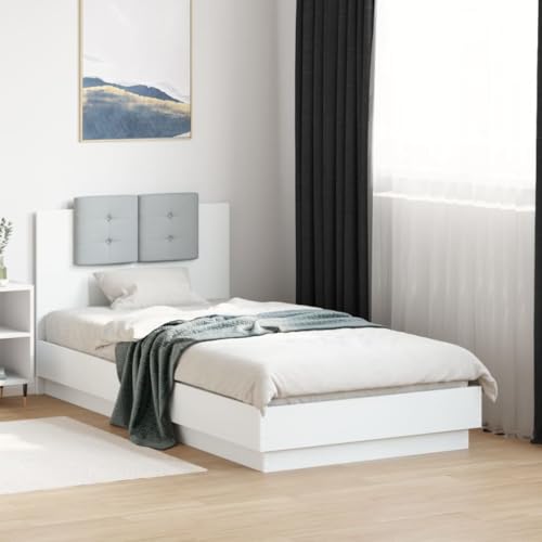 CFODOJ Betten und Zubehör, Betten und Bettrahmen - Zuhause - Bettgestell mit LED ohne Matratze - Weiß - 90 x 190 cm - Einzelbett CFODOJ Betten und Zubehör, Betten und Bettrahmen - Zuhause - Bettgestell mit LED ohne Matratze - Weiß - 90 x 190 cm - Einzelbett von CFODOJ