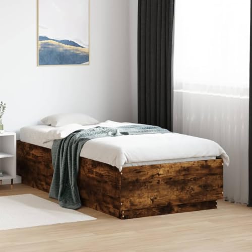CFODOJ Betten & Zubehör,Betten & Bettrahmen-Home-Bettgestell mit LED ohne Matratze, Raucheiche, 75x190 cm, kleines Einzelbett CFODOJ Betten & Zubehör,Betten & Bettrahmen-Home-Bettgestell mit LED ohne Matratze, Raucheiche, 75x190 cm, kleines Einzelbett von CFODOJ