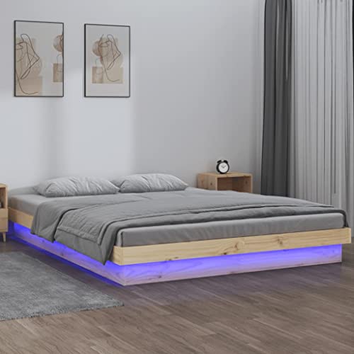 CFODOJ Betten & Zubehör,Betten & Bettrahmen-Home-LED-Bettrahmen ohne Matratze Doppel Massivholz CFODOJ Betten & Zubehör,Betten & Bettrahmen-Home-LED-Bettrahmen ohne Matratze Doppel Massivholz von CFODOJ