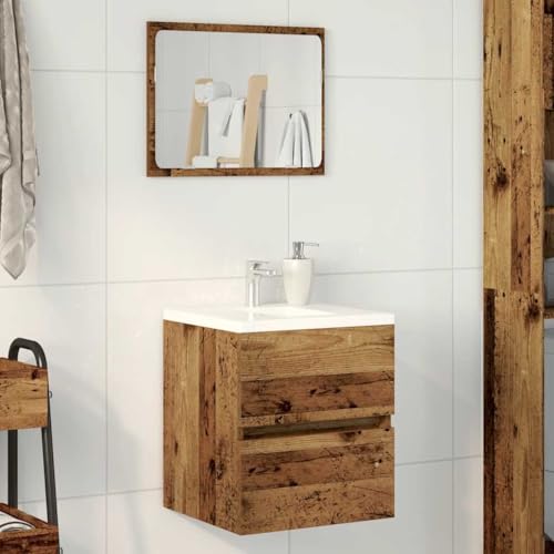 CFODOJ Haus & Garten, Möbel-Bad-Waschbeckenunterschrank, Altes Holz, 41 x 38,5 x 45 cm, Holzwerkstoff von CFODOJ