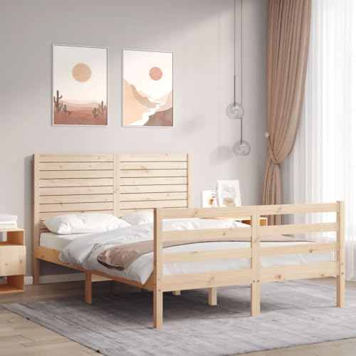 CFODOJ Haus & Garten, Möbel-Bettgestell ohne Matratze, kleines Doppelbett, Massivholz von CFODOJ