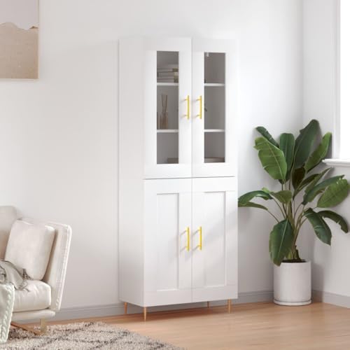 CFODOJ Haus & Garten, Möbel-Highboard weiß 69,5x34x180 cm Holzwerkstoff von CFODOJ
