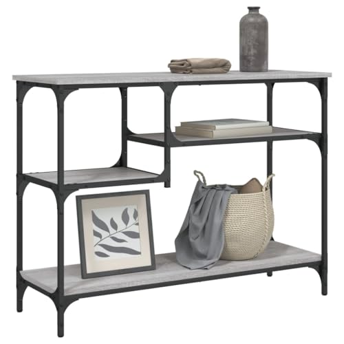 CFODOJ Haus & Garten, Möbel-Konsolentisch mit Regalen, Grau Sonoma 100x35x75cm von CFODOJ