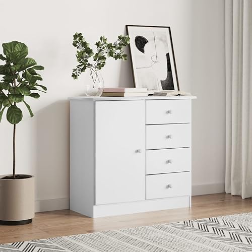 CFODOJ Haus & Garten, Möbel-Sideboard ALTA weiß 77x35x73cm Massivholz Kiefer von CFODOJ