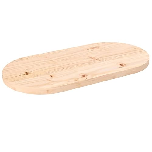 CFODOJ Haus & Garten, Möbel-Tischplatte, 80 x 40 x 2,5 cm, Massivholz, Kiefer oval von CFODOJ