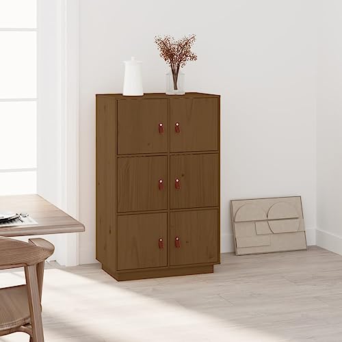 CFODOJ Haus & Garten Möbel-Highboard braun 67x40x108,5 cm Massivholz Kiefer von CFODOJ
