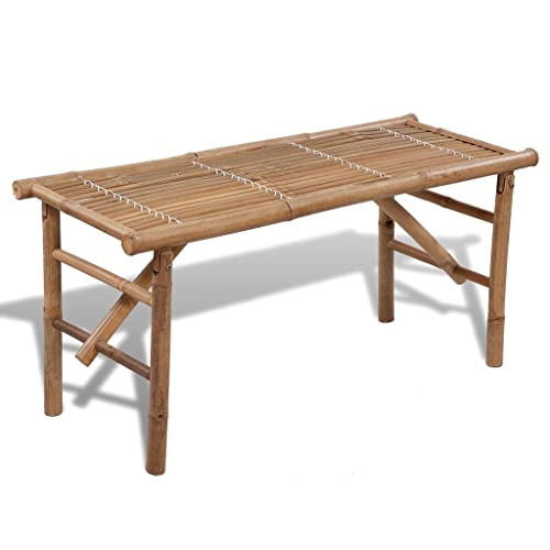 CFODOJ Haus & Garten Möbel Klappbar Gartenbank 118 cm Bambus von CFODOJ