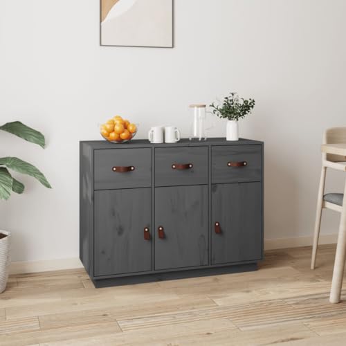 CFODOJ Haus & Garten Möbel-Sideboard grau 100x40x75 cm Massivholz Kiefer von CFODOJ