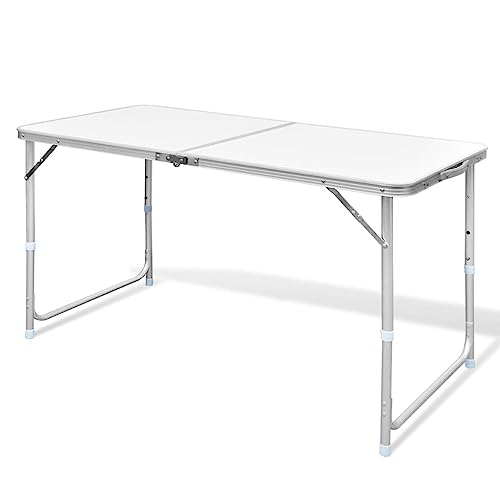 CFODOJ Haus & Garten Möbel klappbar Campingtisch höhenverstellbar Aluminium 120 x 60 cm von CFODOJ