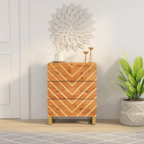 CFODOJ Haus & Garten Möbelschrank Braun und Schwarz 60x33,5x75 cm Massivholz Mango von CFODOJ
