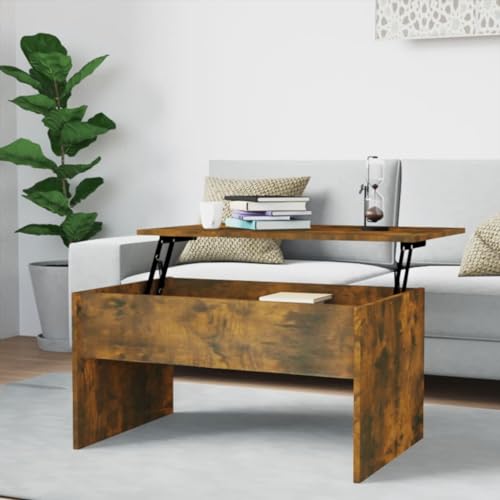 CFODOJ Home & Garden,Furniture-Coffee Table Smoked Oak 80x50.5x41.5cm Engineered Wood von CFODOJ