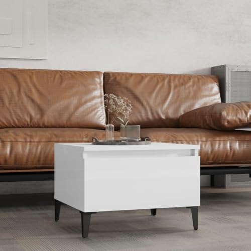 CFODOJ Home & Garden Möbel-Beistelltisch Hochglanz Weiß 50x46x35cm Holzwerkstoff von CFODOJ