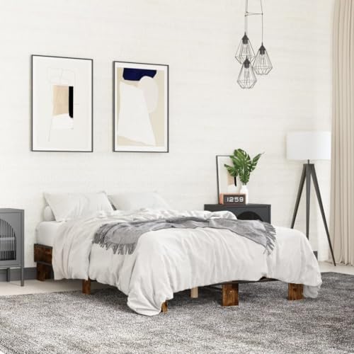 CFODOJ Home & Garden Möbel-Bettgestell ohne Matratze Räuchereiche 120x190 cm kleines Doppelbett von CFODOJ