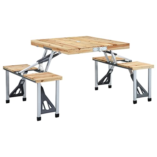 CFODOJ Home & Garden Möbel Klapptisch Campingtisch mit 4 Sitzplätzen Stahl Aluminium von CFODOJ