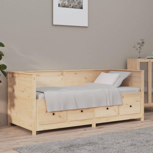 CFODOJ Home & Garden Möbel-Tagesbett ohne Matratze 75x190 cm kleines Einzelbett Massivholz Kiefer von CFODOJ