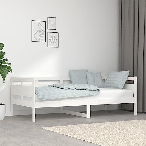 CFODOJ Home & Garden Möbel-Tagesbett ohne Matratze Weiß Massivholz Kiefer 90x190 cm Einzelbett von CFODOJ