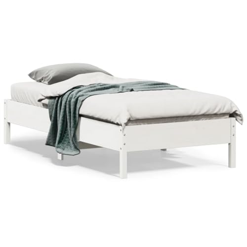 CFODOJ Home & Garden Möbelbett Bettgestell ohne Matratze weiß 75x190 cm kleines Einzelbett Massivholz Kiefer CFODOJ Home & Garden Möbelbett Bettgestell ohne Matratze weiß 75x190 cm kleines Einzelbett Massivholz Kiefer von CFODOJ
