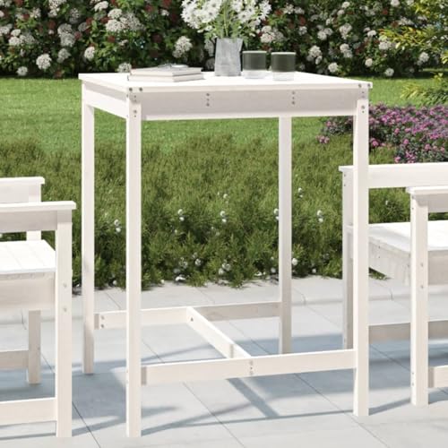 CFODOJ Outdoor-Tische für den Außenbereich, Gartentisch, weiß, 82,5 x 82,5 x 110 cm, Massivholz, Kiefer CFODOJ Outdoor-Tische für den Außenbereich, Gartentisch, weiß, 82,5 x 82,5 x 110 cm, Massivholz, Kiefer von CFODOJ