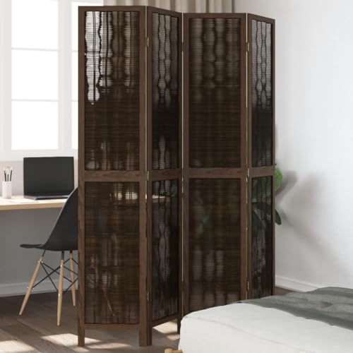 CFODOJ Raumteiler-Home-Raumteiler 4 Paneele dunkelbraun Massivholz Paulownia CFODOJ Raumteiler-Home-Raumteiler 4 Paneele dunkelbraun Massivholz Paulownia von CFODOJ