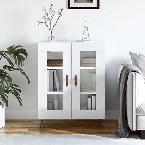 CFODOJ Schränke & Aufbewahrung, Buffets & Sideboards, Heim-Sideboard, Hochglanz-Weiß, 69,5 x 34 x 90 cm, Holzwerkstoff von CFODOJ