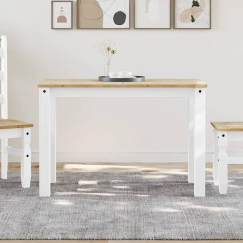 CFODOJ Tische, Küchen- und Esszimmertische, Esstisch, Panama-Weiß, 117 x 60 x 75 cm, Massivholz, Kiefer CFODOJ Tische, Küchen- und Esszimmertische, Esstisch, Panama-Weiß, 117 x 60 x 75 cm, Massivholz, Kiefer von CFODOJ