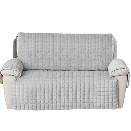 CFPLeHiYS Sesselschoner Relaxsessel Sesselüberwurf mit Armlehne Sesselauflage Anti-Rutsch Fernsehsessel Schonbezug Sofa Armlehnenbezüge Sesselbezüge für Haustieren Hund(Grau,2 Sitz (116 * 190cm)) von CFPLeHiYS