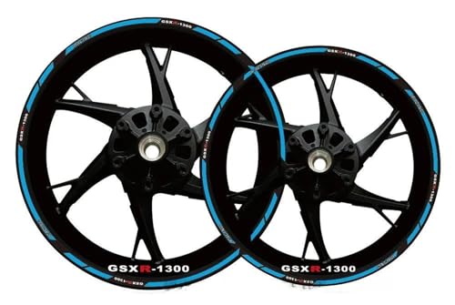 CFSJRXZ Dekorative Aufkleber Motorrad-Felgenaufkleber, Reflektierende Felgenaufkleber Für Suzuki GSX-R1300 GSX-R GSX R GSXR 1300 17 Zoll Nadelstreifen-Aufkleber Komplettset(Farbe 13) von CFSJRXZ