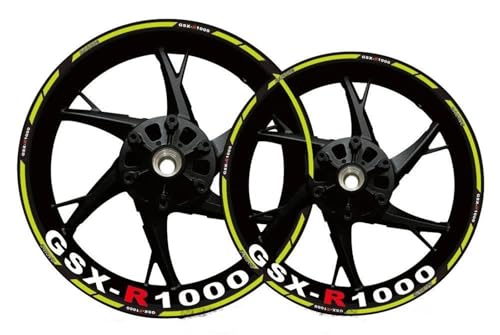 CFSJRXZ Dekorative Aufkleber Motorrad-Felgenaufkleber, Reflektierende Felgenaufkleber Für Suzuki GSXR1000 GSX-R GSX R GSXR 1000 17 Zoll Nadelstreifen-Aufkleber Komplettset(Farbe 5) von CFSJRXZ