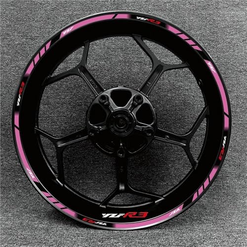 CFSJRXZ Dekorative Aufkleber Motorrad-Felgenband-Aufkleber Für Yamaha YZF R3,YZF-R3, YZFR3 Reflektierende Streifenfolie, Felgenaufkleber, Papieraufkleber Komplettset(Farbe 5) von CFSJRXZ