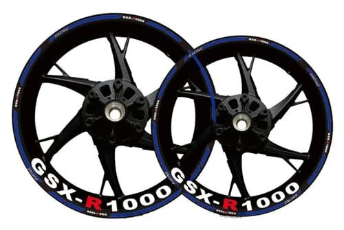 CFSJRXZ Dekorative Aufkleber Motorrad-Radnabenaufkleber, Reflektierender Nachtstreifen Für Suzuki GSXR1000 GSX-R GSX R GSXR 1000 17 Zoll Radnabenaufkleber Komplettset(Farbe 2) von CFSJRXZ