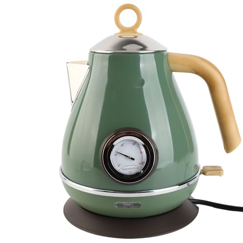CFTGIW .7l Elektrisch Kessel Retro Holzkorn Trockenkochen Home Elektrikkessel mit Temperaturdisplay Tee Großer. die Elektrischen Kettleelektrik (GREEN) von CFTGIW