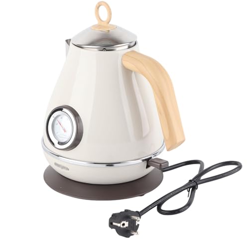 CFTGIW .7l Elektrisch Kessel Retro Holzkorn Trockenkochen Home Elektrikkessel mit Temperaturdisplay Tee Großer. die Elektrischen Kettleelektrik (WHITE) von CFTGIW