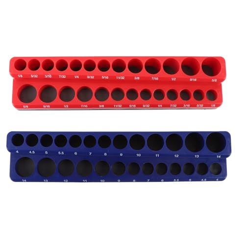 CFTGIW 1/4 Zoll Magnetisch Sockel Organizer Metrik und SAE -Sockelhalter Tragbarer Sockel Organizer Tablett für die Reparatur von Haushaltswartung von CFTGIW
