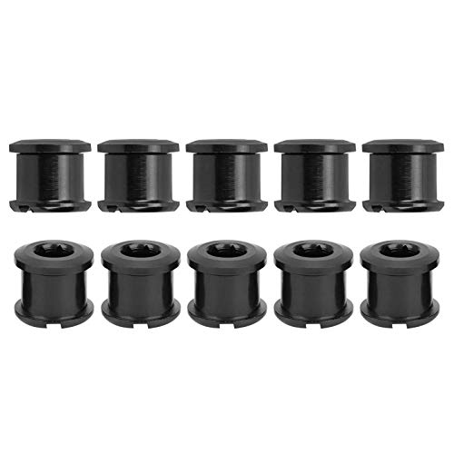 CFTGIW 10 Pcs Scheibenschraubenkettenradkettenschrauben Bolzen Accessor für Mountainbike Rennrad Byklyblau Kettenrad Schraubechainring -Schrauben (Black) von CFTGIW