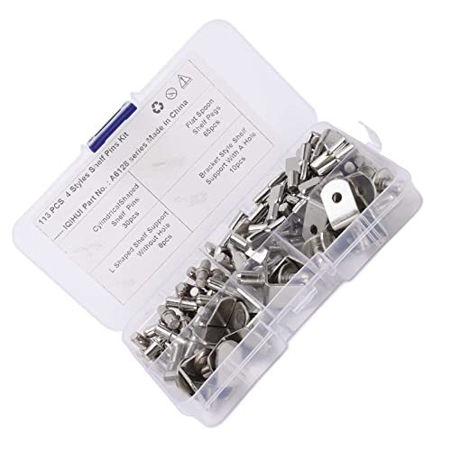 CFTGIW 113pcs 4 Regalstifte Kit Plattierte Regalunterstützung Pegs für RV -Schrankbuchschelungskabinett Möbel Schrank Sideboard ohne Ich Regal Pins Kitshelf Support Pegsbookselfelf von CFTGIW