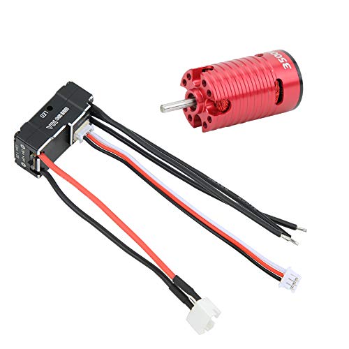 CFTGIW 1410 Bürstenloser Motor 18A Esc RC Ersatz -Zubehör Ersatzteil RC Wunderbares Auto Alt für Gebrochenes Motor Esc SetMotor Breshless Escbrushloses 18A (Rot 3500KV) von CFTGIW