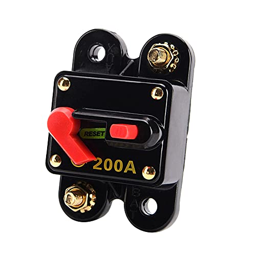 CFTGIW 200A Sicherungsschalter Watersiger Manual Reset für Auto Audio Marine Trucks RV DC Systems Schwarz Schwarz von CFTGIW