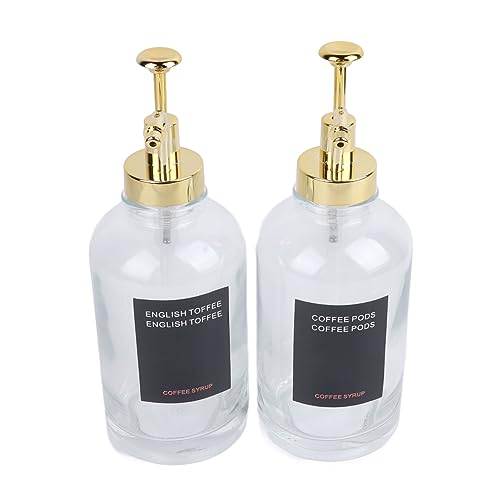CFTGIW 2pcs Kaffeesirup -Spender Transparenter Glaspumpenspender Zubehör mit Etiketten Silikon Trichter Gold 500 Ml Organize BE Coffee Sirup Dispensergass Kaffeesirup CFTGIW 2pcs Kaffeesirup -Spender Transparenter Glaspumpenspender Zubehör mit Etiketten Silikon Trichter Gold 500 Ml Organize BE Coffee Sirup Dispensergass Kaffeesirup von CFTGIW