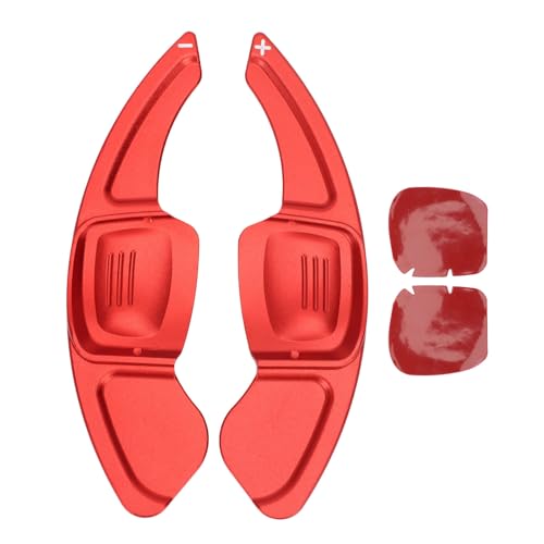 CFTGIW 2pcs Lenkradpaddel Shifter Extension Aluminiumlegierung Schaltpaddelabdeckung Ersatz für MK8 2022 2015 mit Selbstklebenden Filmen (Rot) von CFTGIW