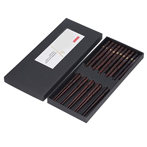 CFTGIW 5 Paar Japanische Hölzerne Essstäbchen Golden Bedruckte Blumen Wiederverwendbare Traditionelle Stilvolle Familienfreunde die Hand. Ist Sticksjapanese Chopsticksresable -Chop von CFTGIW